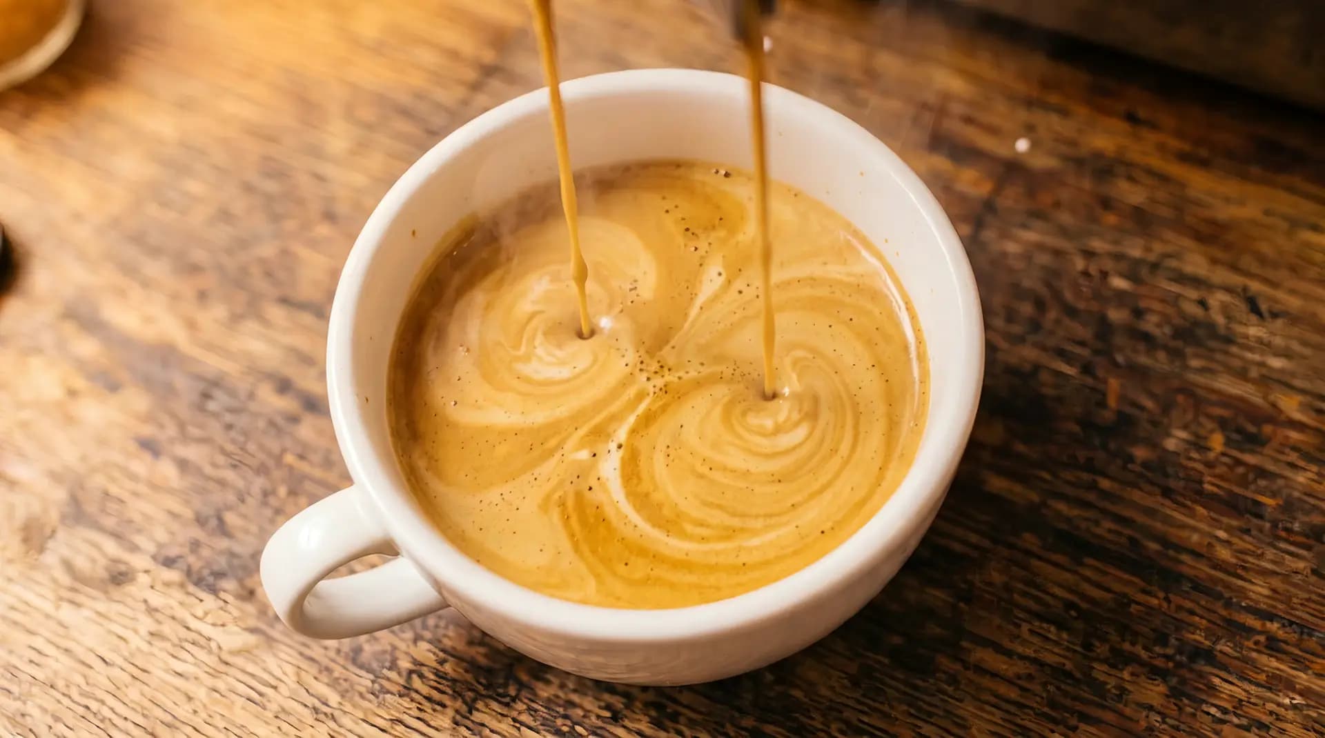Latte-Art-Szene aus der Café-Studie